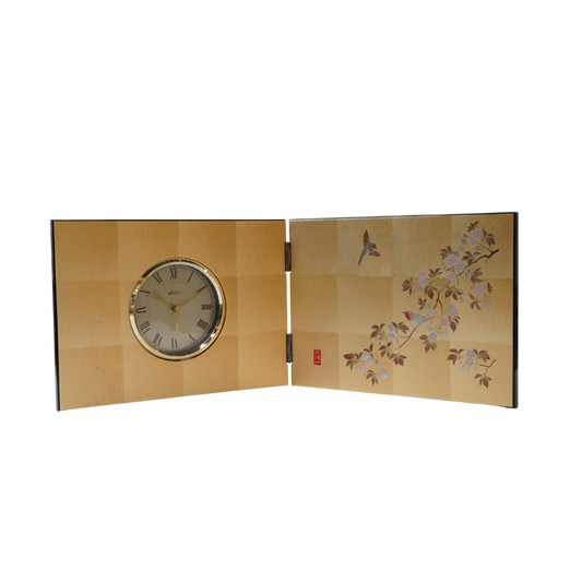 花見鳥 屏風時計 Hanami Tori Folding Screen Clock