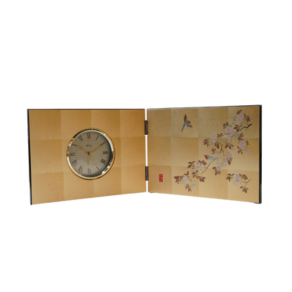 花見鳥 屏風時計 Hanami Tori Folding Screen Clock