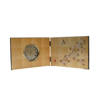 花見鳥 屏風時計 Hanami Tori Folding Screen Clock