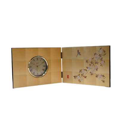 花見鳥 屏風時計 Hanami Tori Folding Screen Clock